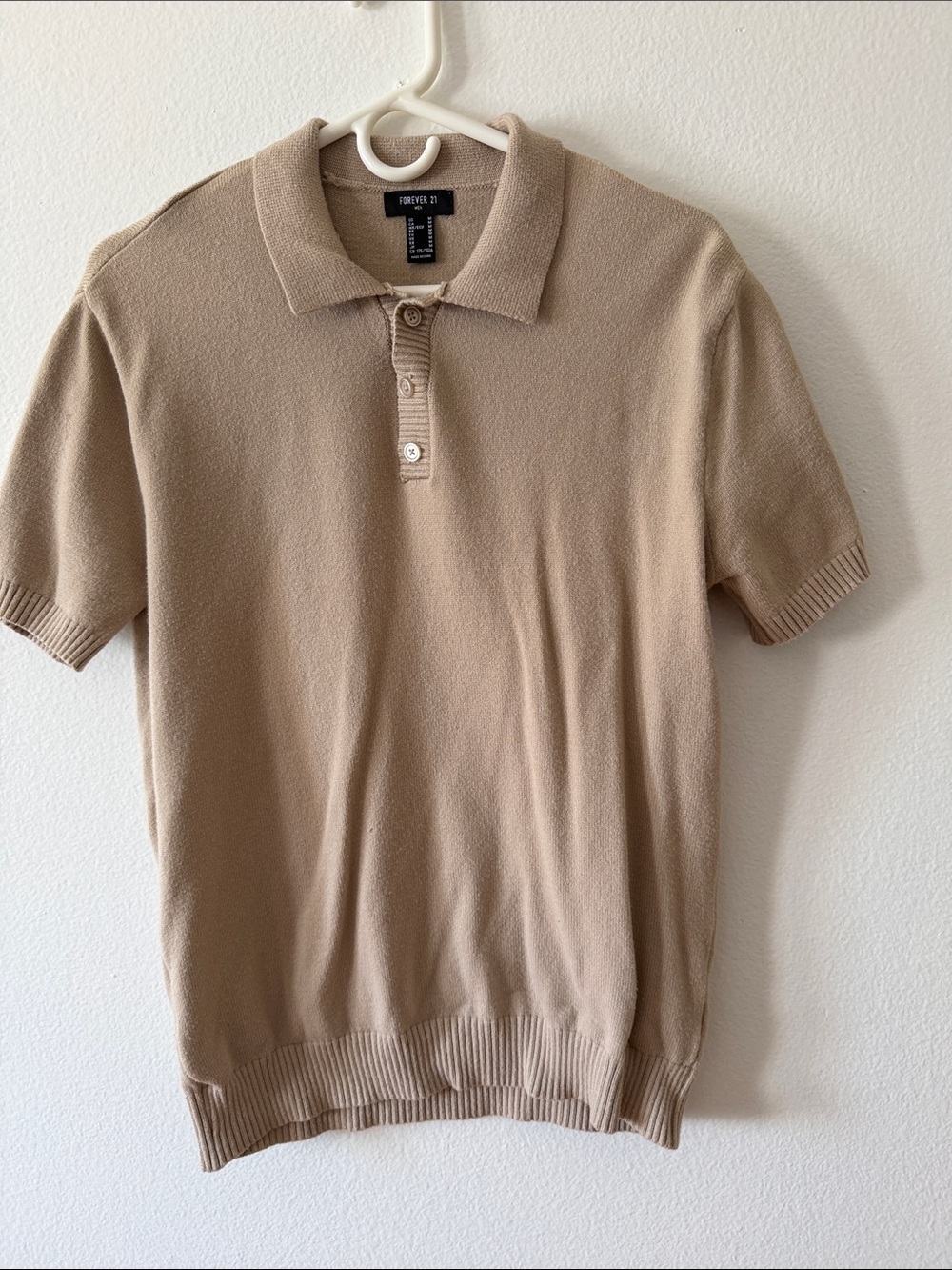 Forever 21 Men Short Sleeve Polo - Tan